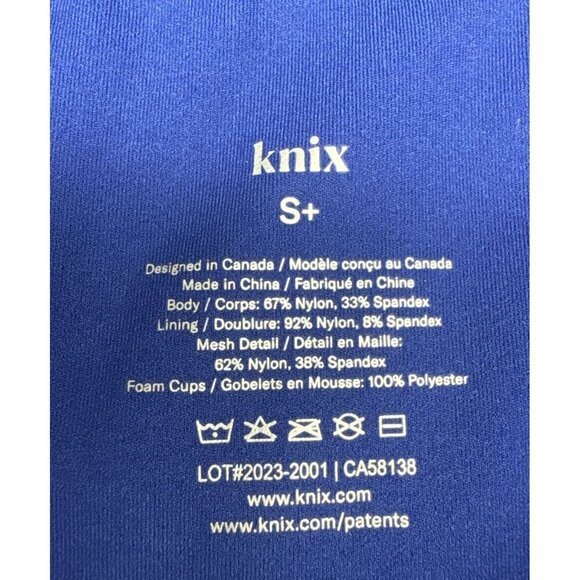 Knix Blue Racerback Pullover Sports Bra Sz Small S+ Padded Stretch Athletic Gym - Picture 6 of 8